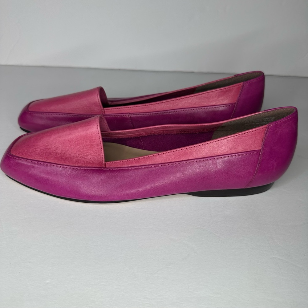 Enzo Angiolini Liberty Leather Loafers Two-Tone Pink Brazil Made 8.5M